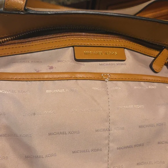Michael Kors Tan Leather Tote 15x9 - Picture 5 of 7